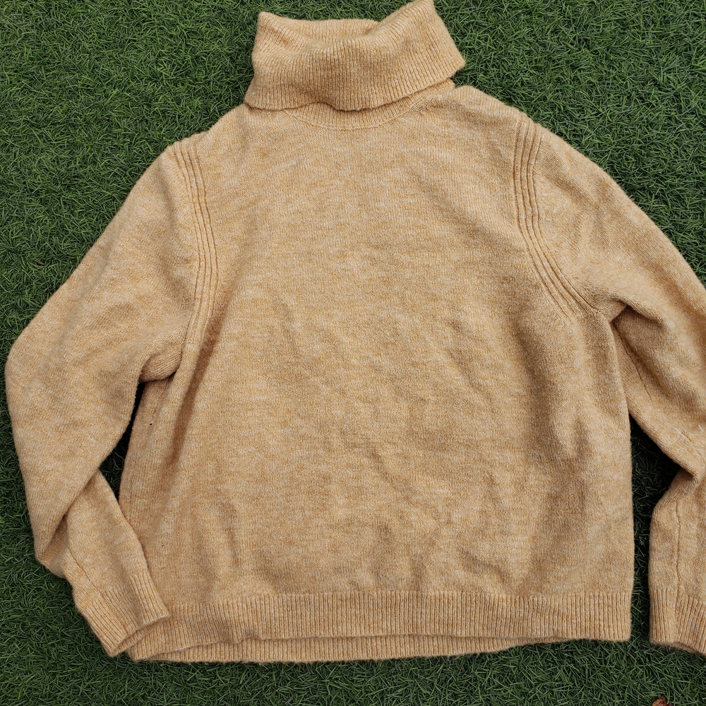 A New Day L Tan Cream Cowl Neck Turtle Neck Sweater